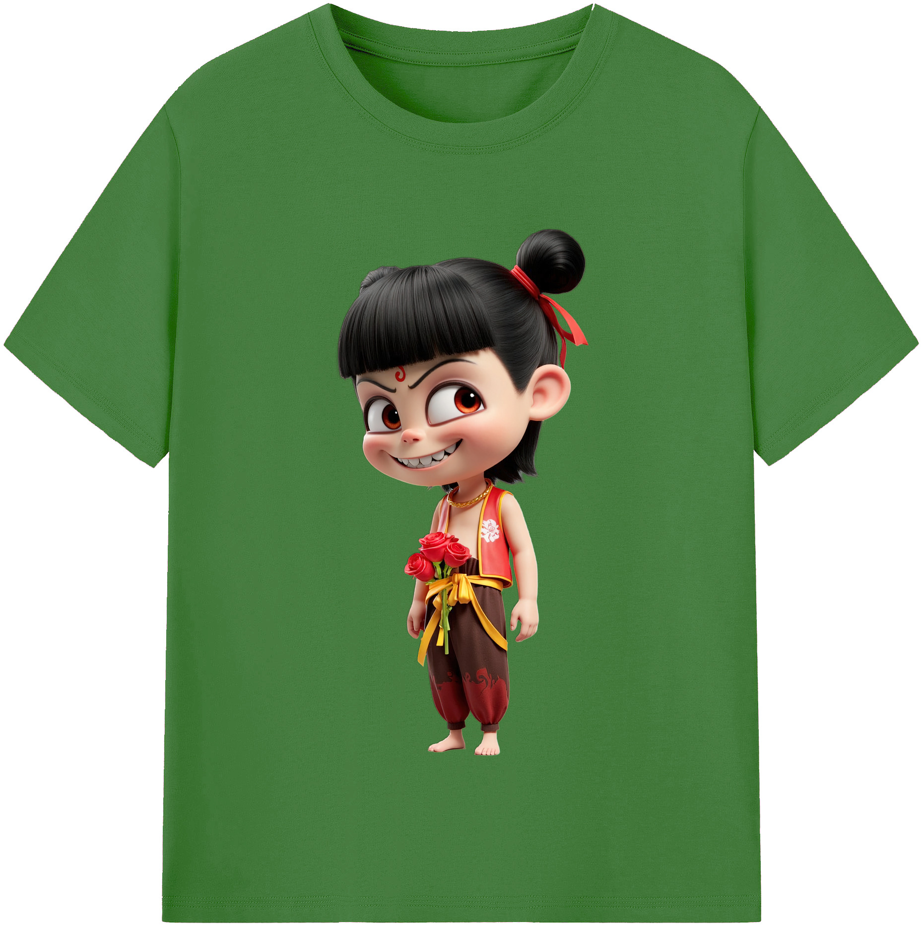 （画像用） Ne Zha 2 ナタ 魔童の大暴れ レディースカジュアルプリントTシャツ（綿100％）